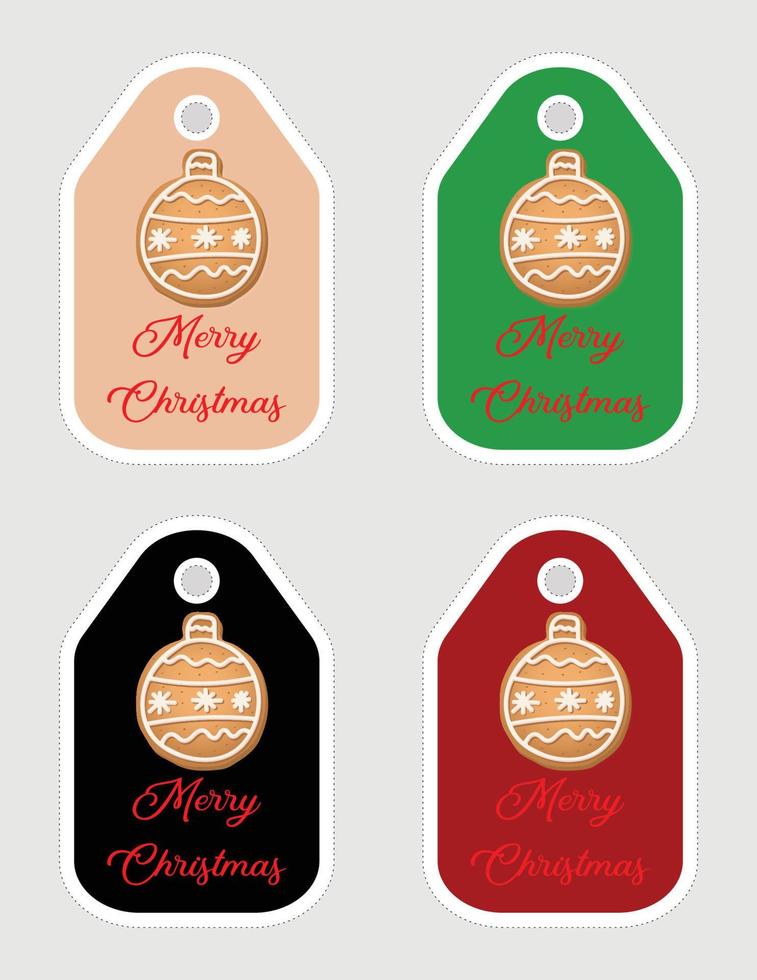 Note of cute ginger ball label  illustration. Memo, paper, kindergarten, name tag, kid icon. Mery Christmas vector
