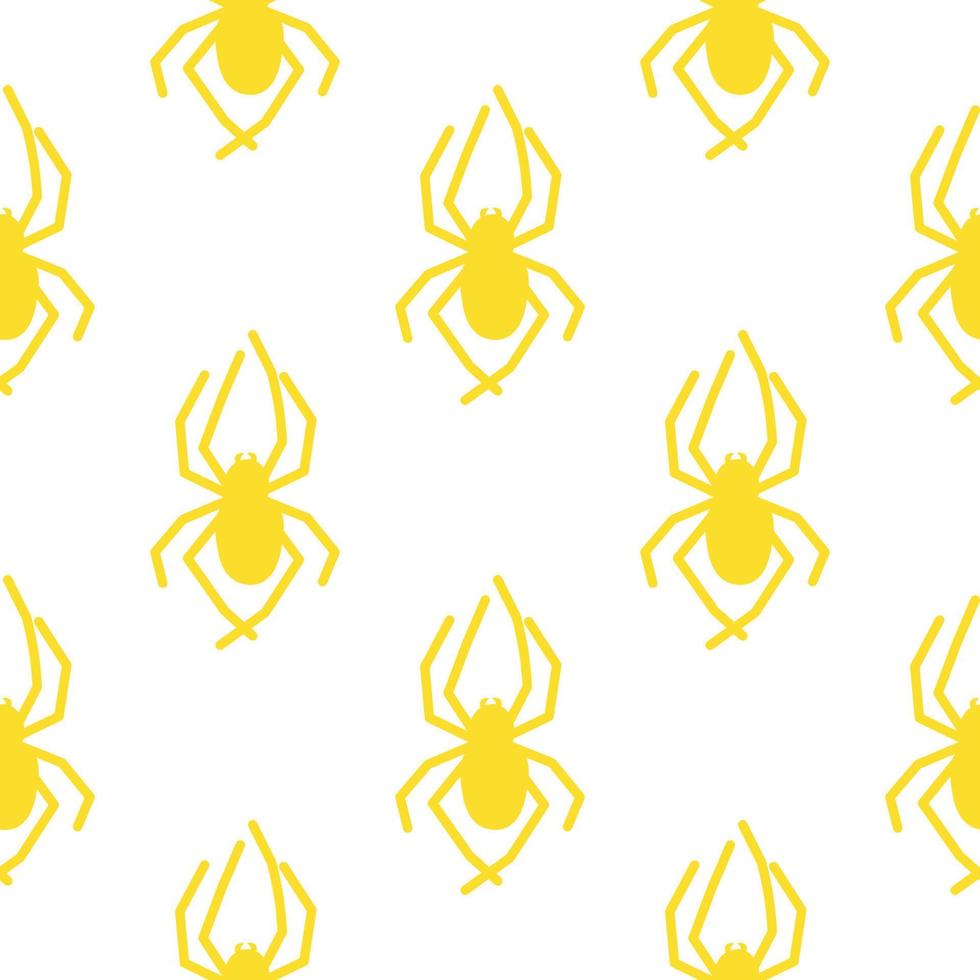 Spider vector seamless pattern on a white background. Insect pattern print on textiles, paper, wrapping paper theme