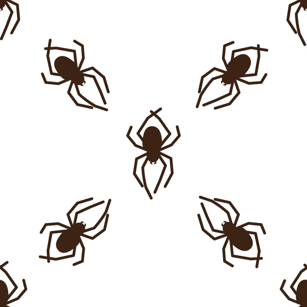 Spider vector seamless pattern on a white background. Insect pattern print on textiles, paper, wrapping paper theme