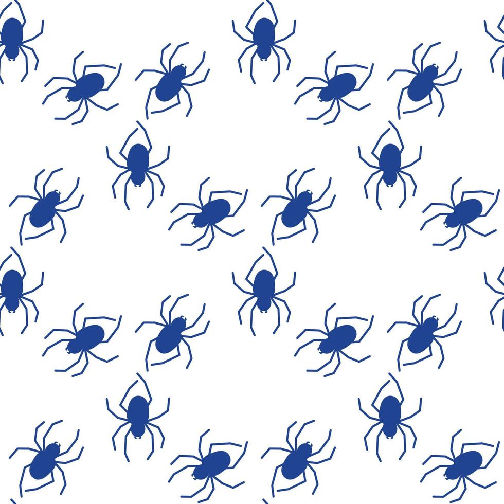 Spider vector seamless pattern on a white background. Insect pattern print on textiles, paper, wrapping paper theme