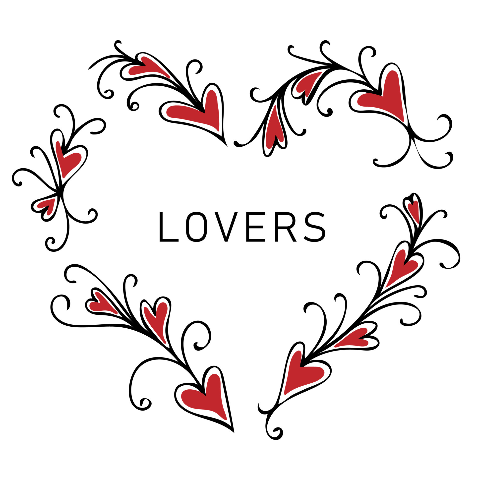 Lovers floral heart shape frame design 16122615 vector art at vecteezy