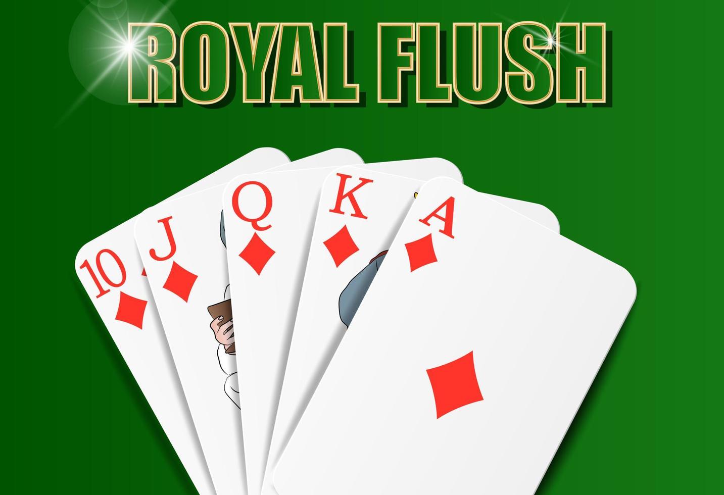 Royal flush diamonds vector