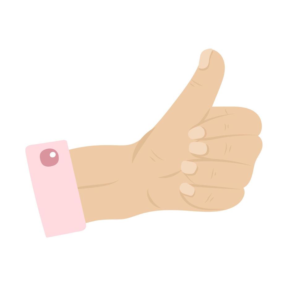 Hand-drawn Human Hand showing thumbs up gesture vector