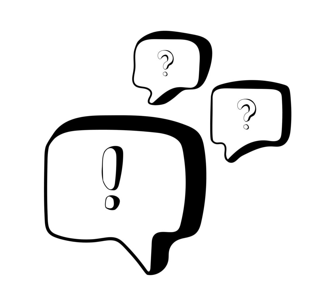 Speech message bubbles with question and Exclamation marks vector