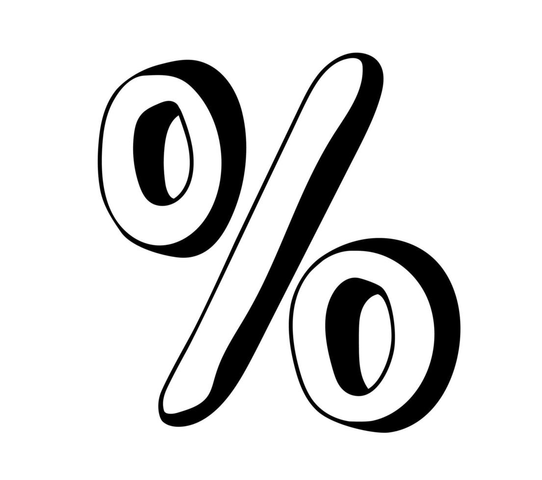 Hand drawn Percentage Sign in doodle style vector