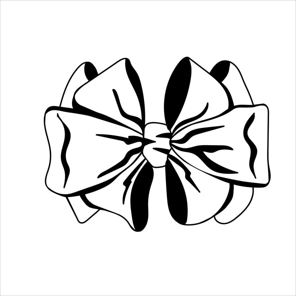 Tied bow in doodle style vector