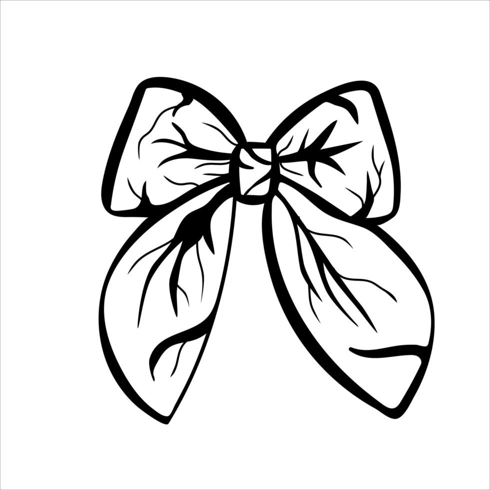 Tied bow in doodle style vector