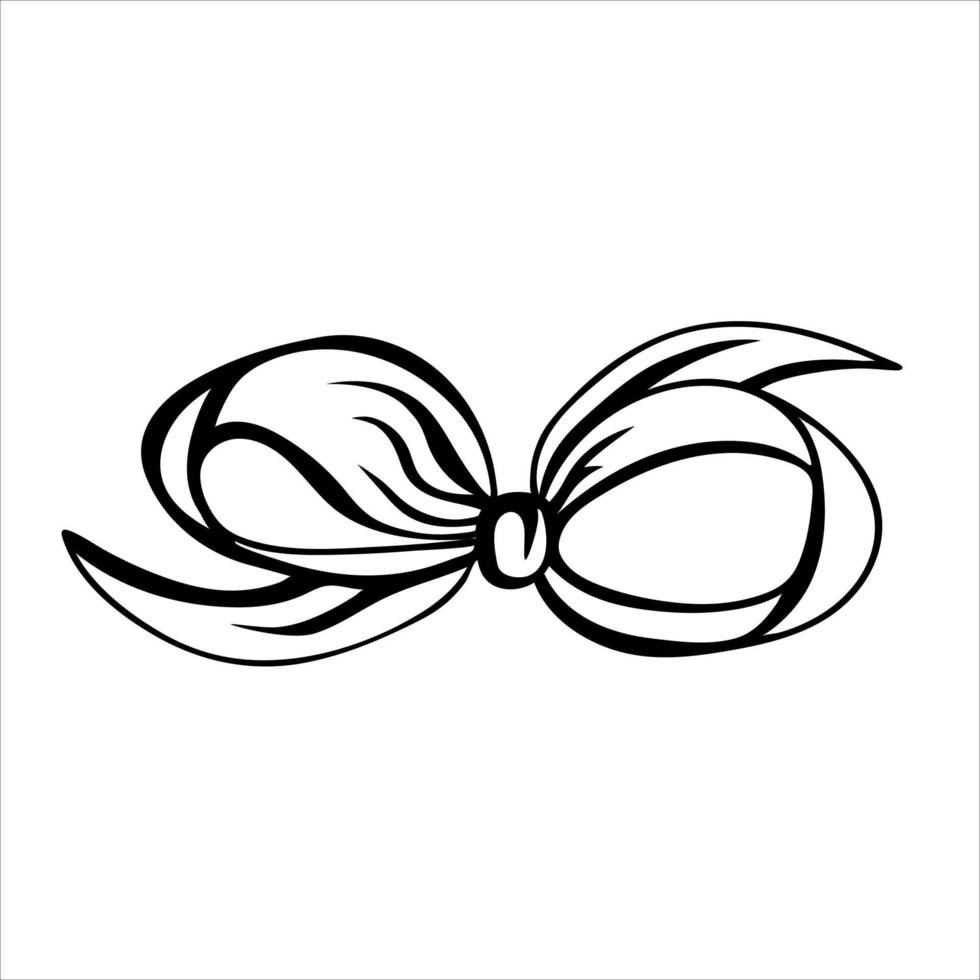 Tied bow in doodle style vector