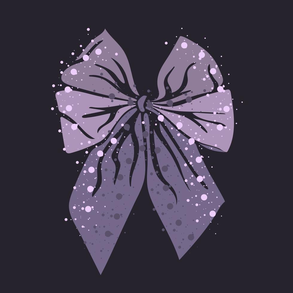 Stylish purple bow. Festive design element. vector