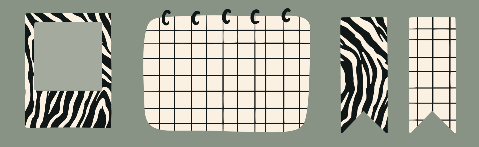 Set of Cute Scrapbook paper note and printable elements. To do list and