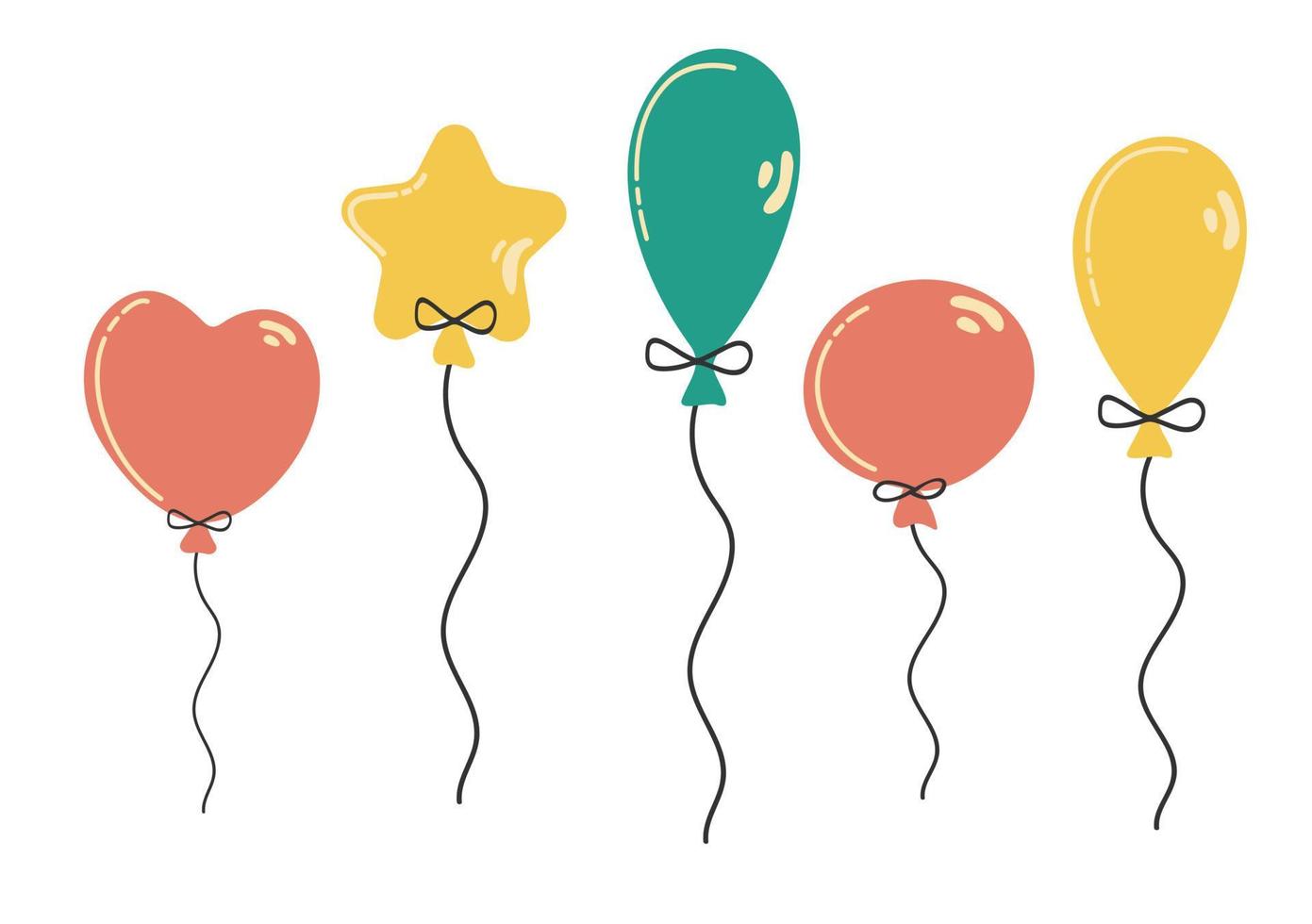 conjunto de globos de colores de diferentes formas vector