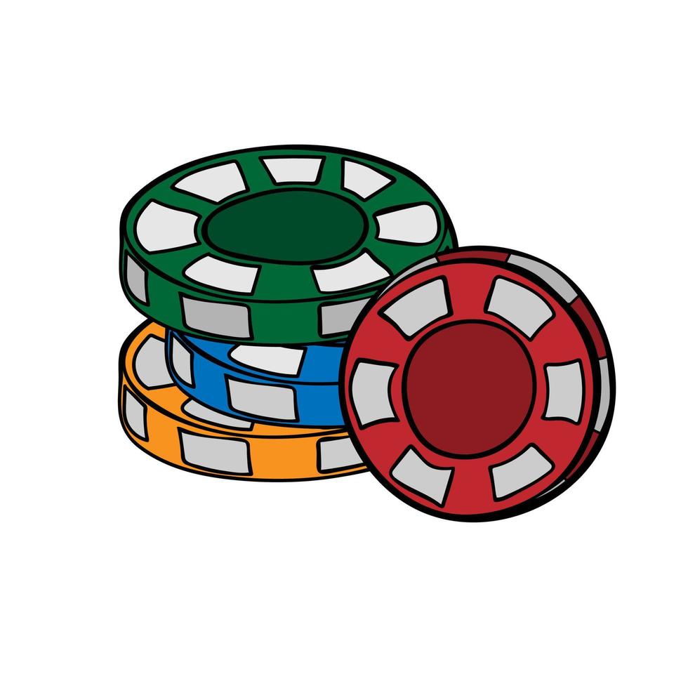 Stack of empty chips for casino vector
