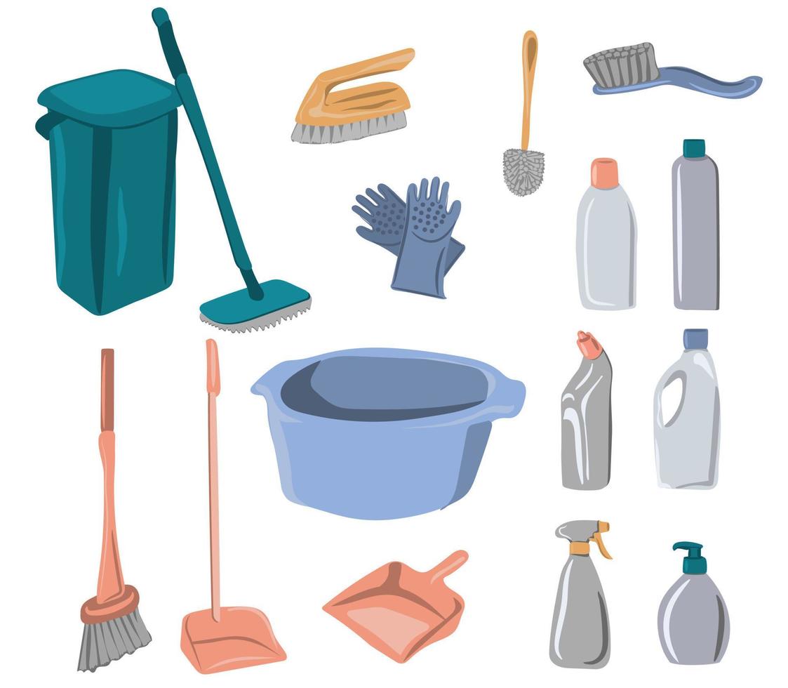 Cleaning service tools set vector