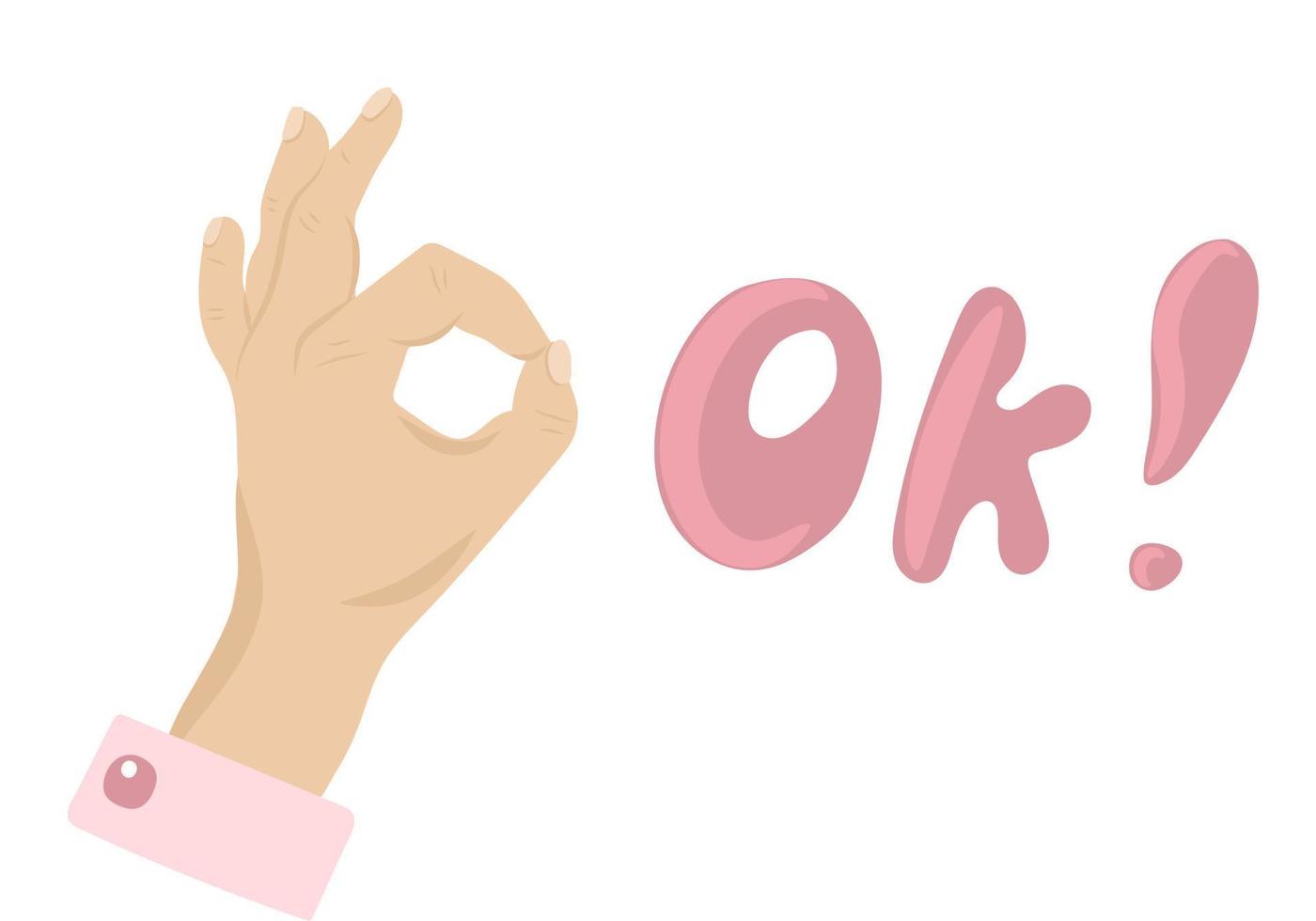 Hand-drawn Human Hand showing OK gesture vector