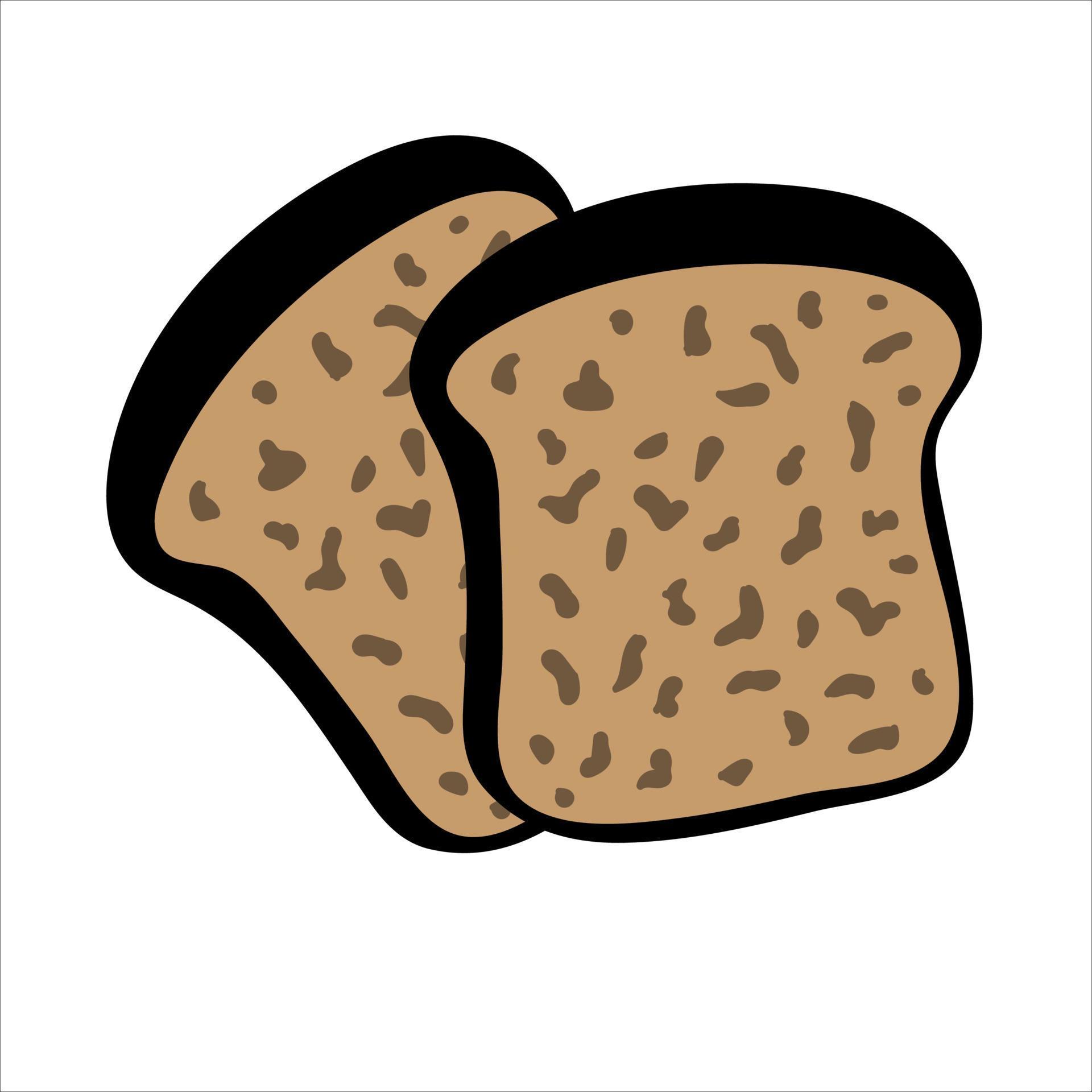 Two pieces of toast bread 16122892 Vector Art at Vecteezy