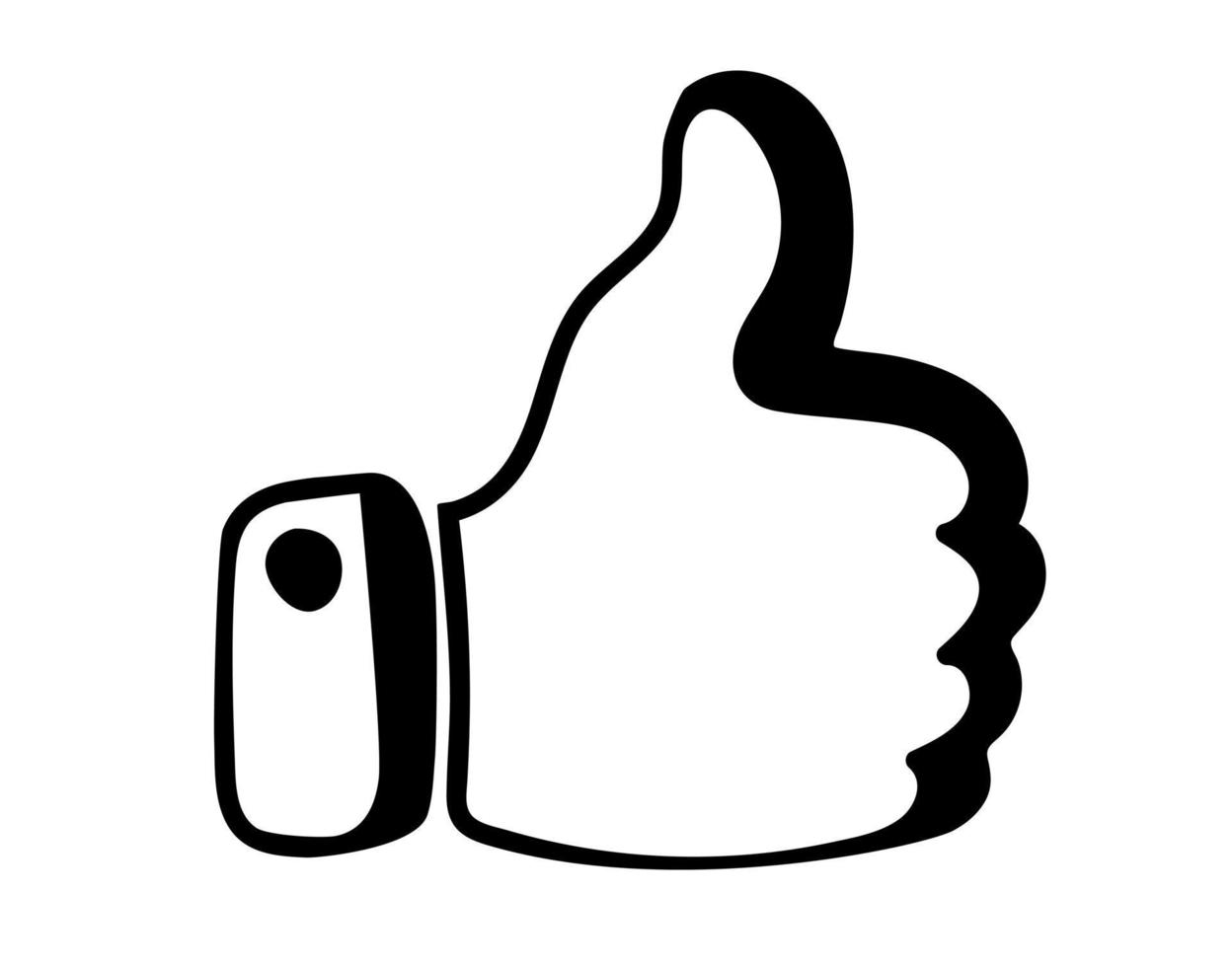 Hand drawn Thumb up icon in doodle style. vector
