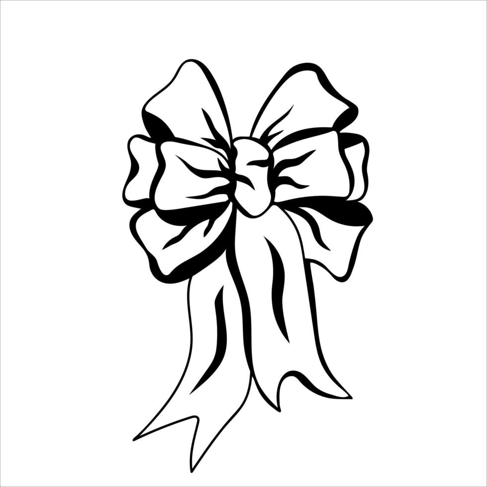 Tied bow in doodle style vector
