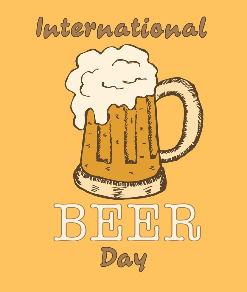 Happy international beer day. vector