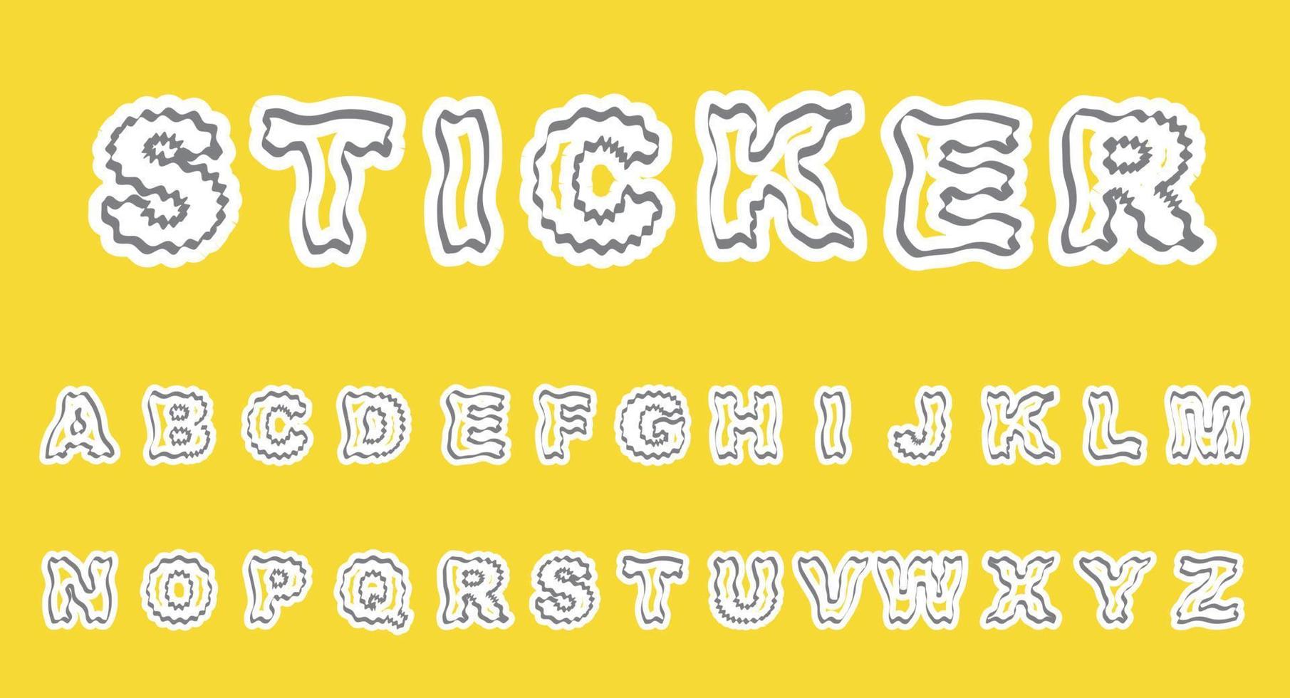 Alphabet sticker. Vector illustration