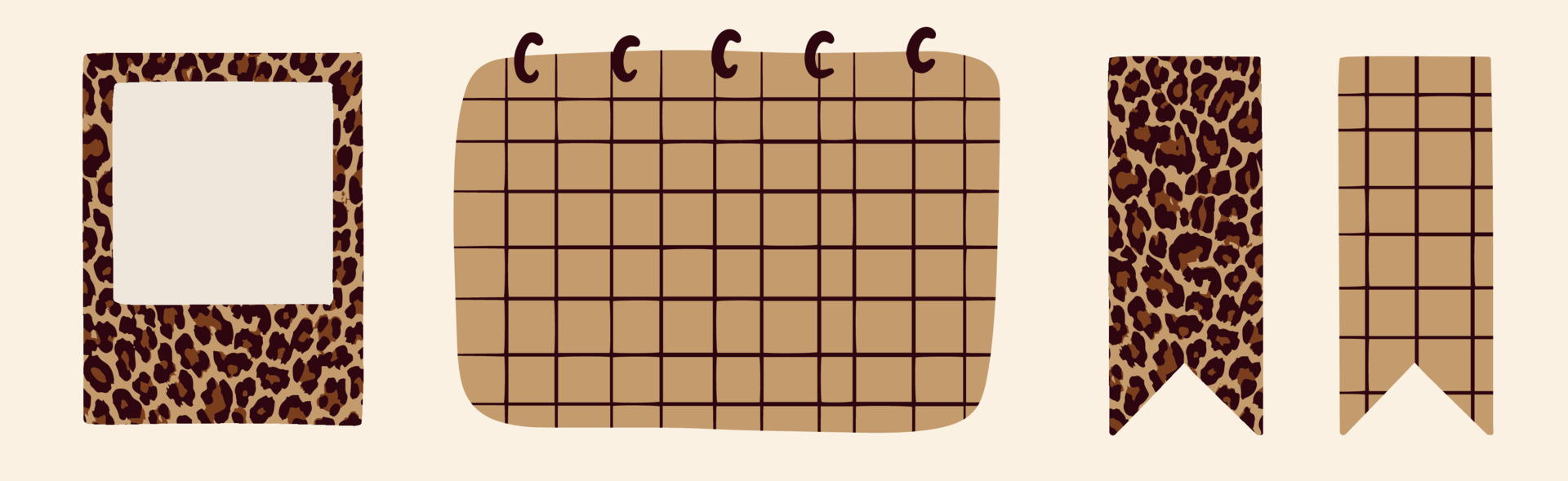 Set of Cute Scrapbook paper note and printable elements. To do list and