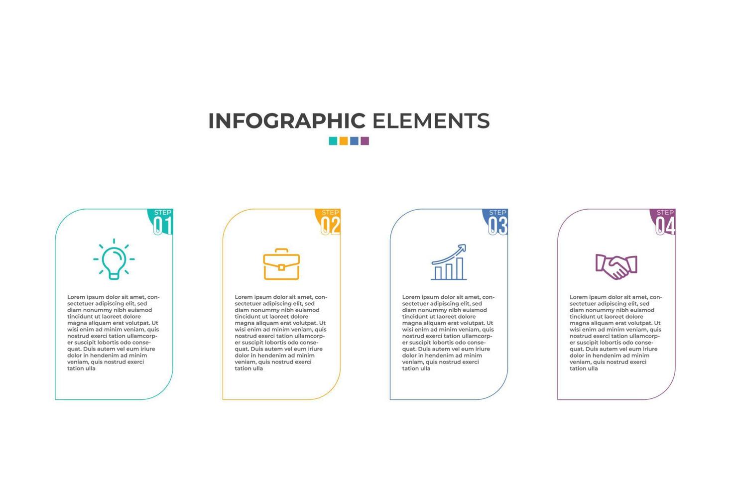 4 steps infographics vector