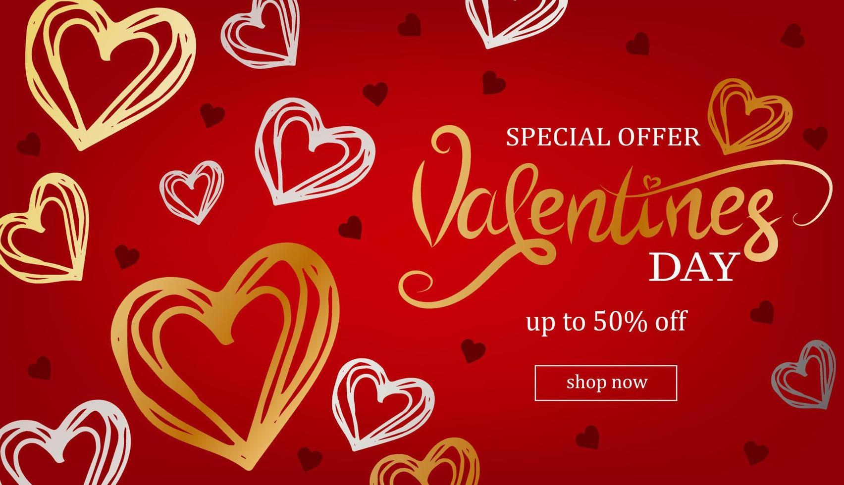 Happy Valentines day sale banner vector