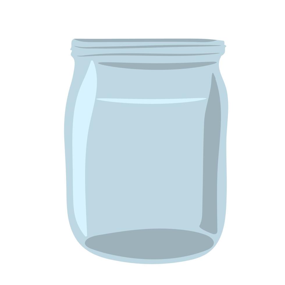 Hand-drawn  Glass jar. Empty clear glass container vector