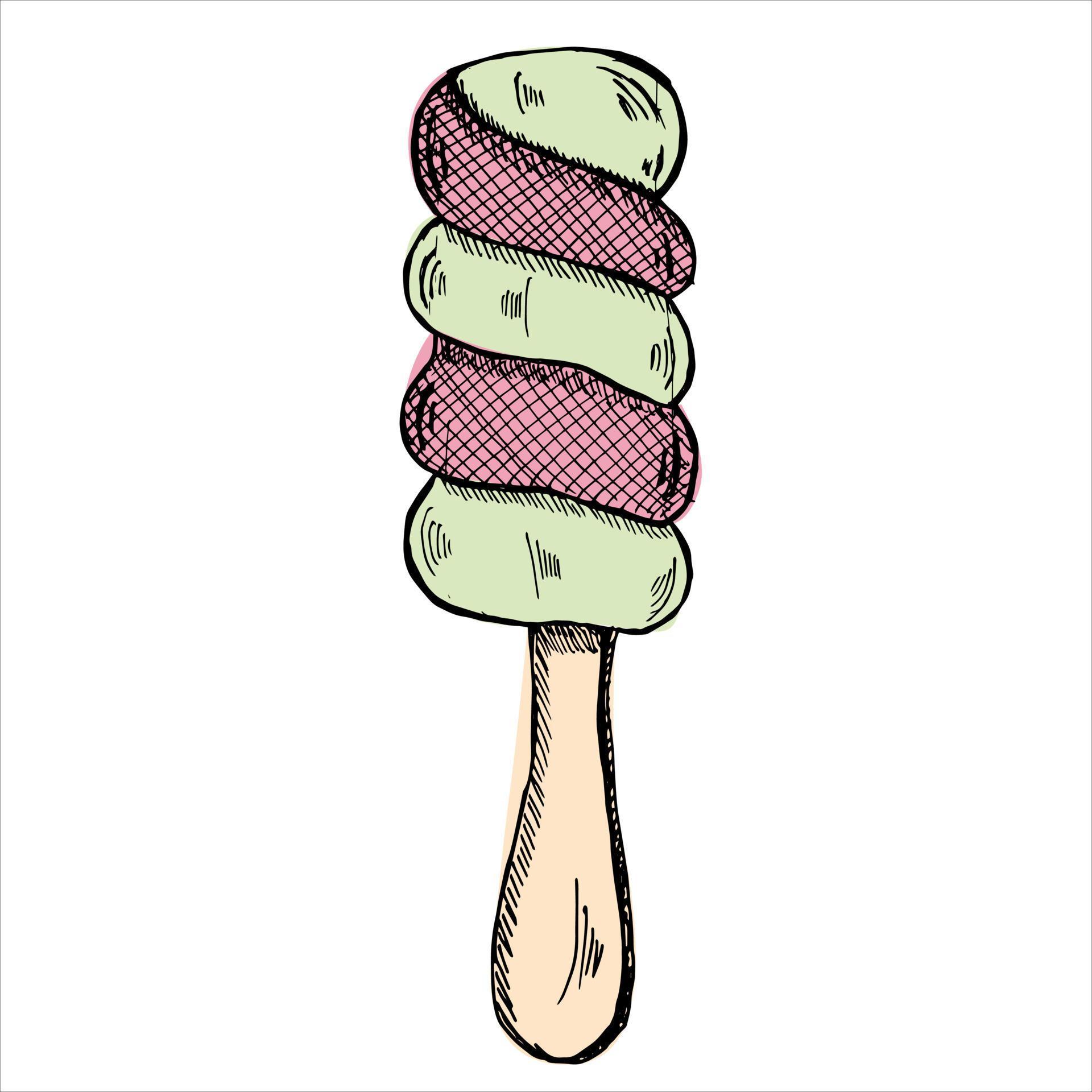 Ice Cream Doodle. Vector illustration 16123170 Vector Art at Vecteezy