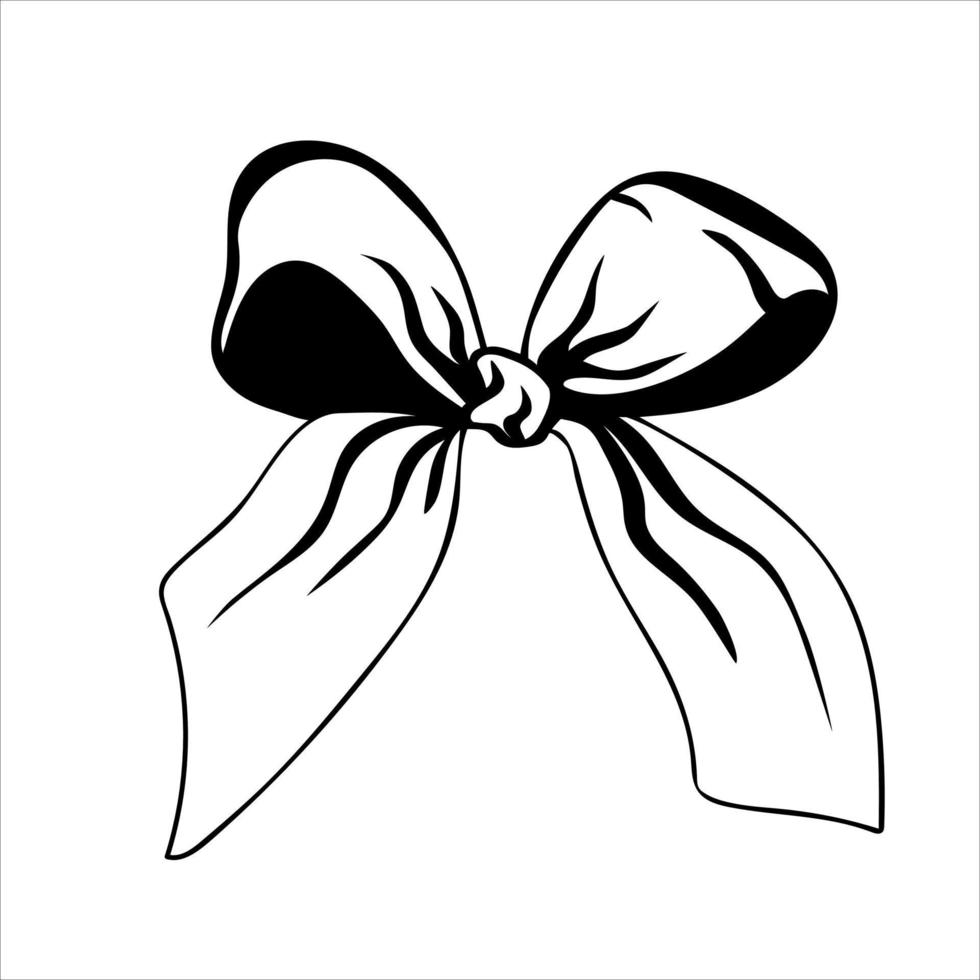 Tied bow in doodle style vector