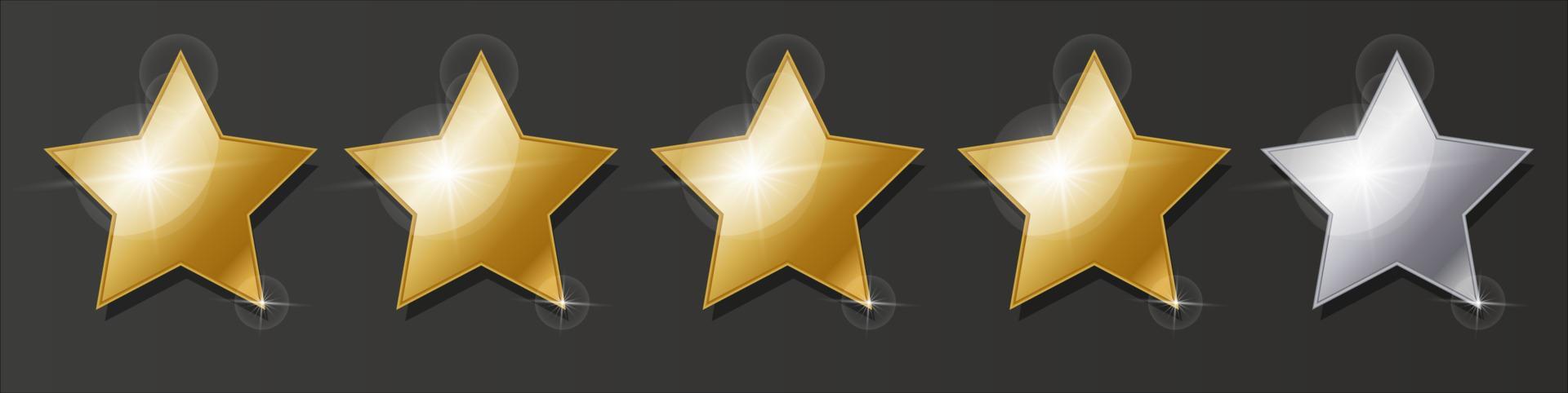 Four rating stars icon vector