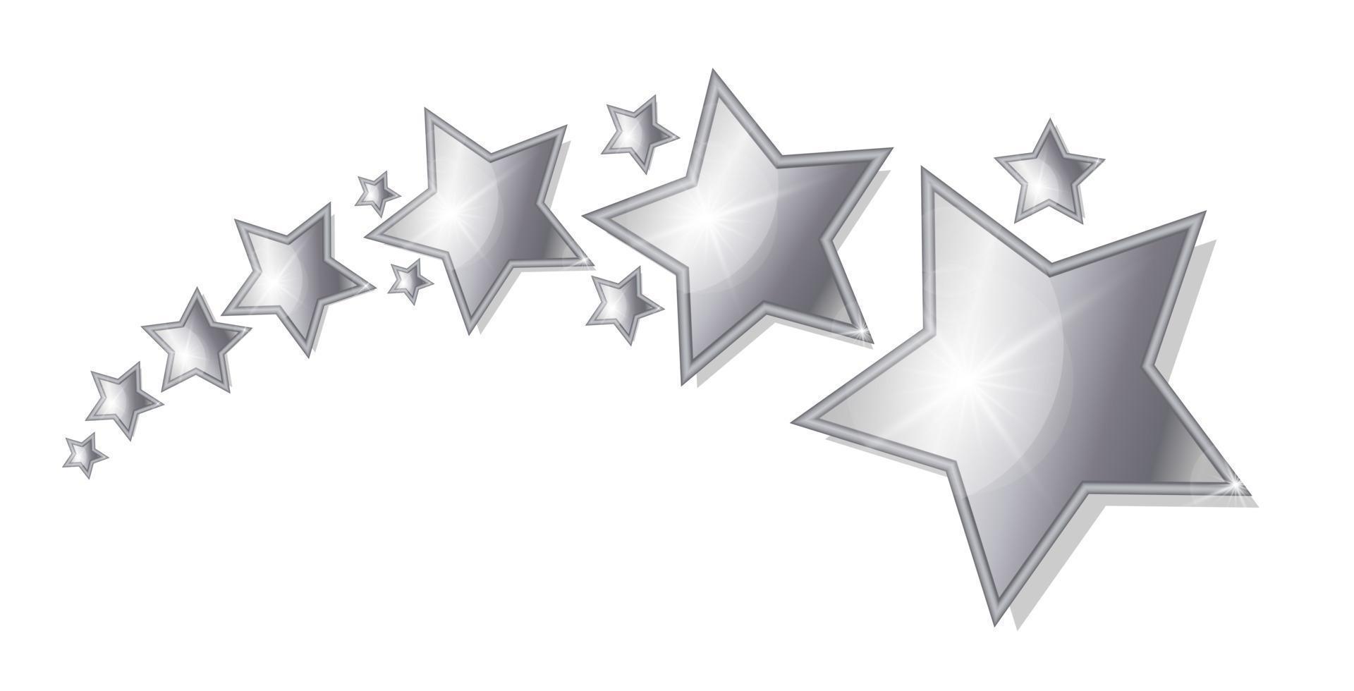 Silver stars on a white background vector