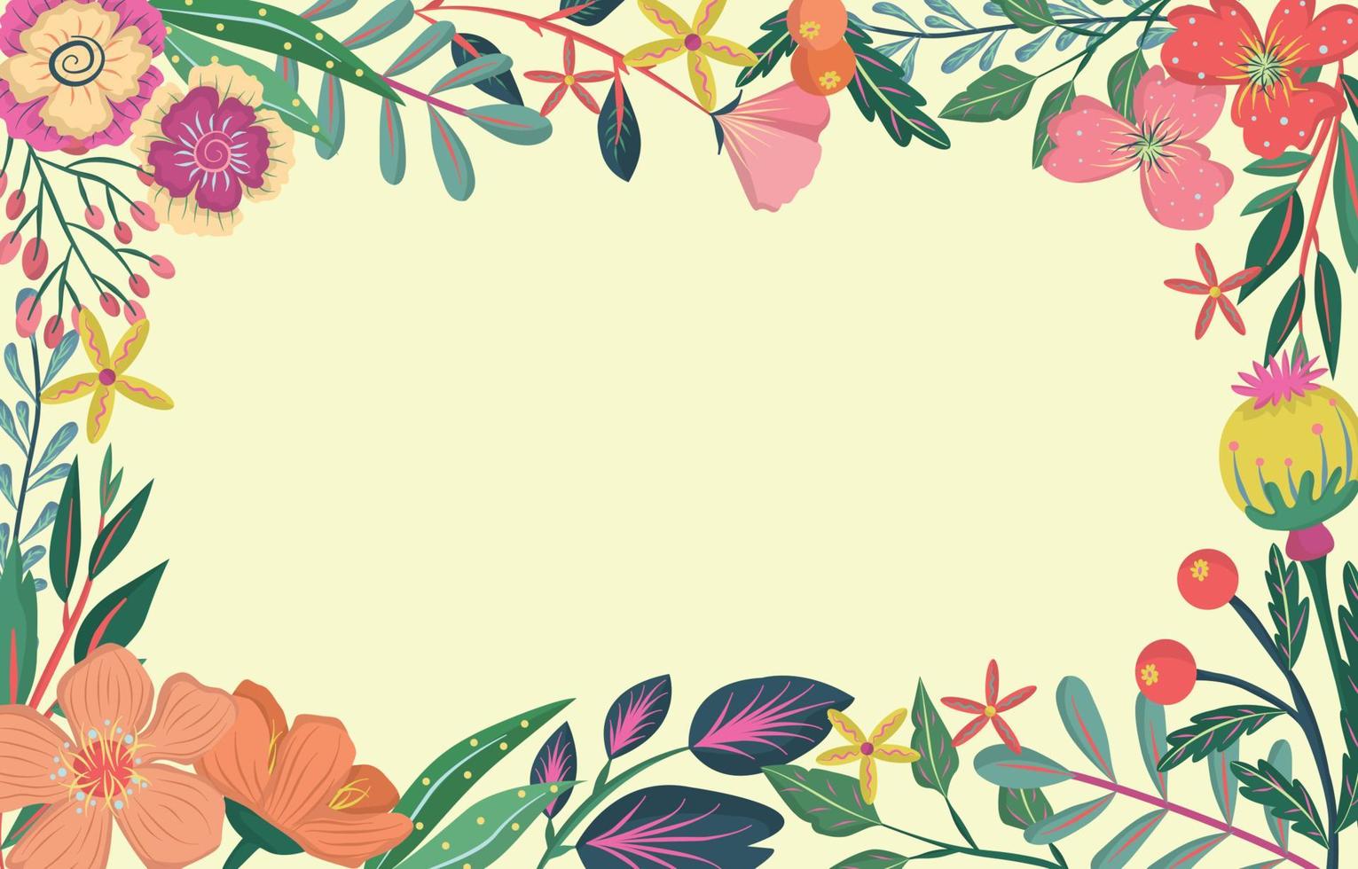 Colorful Spring Floral Frame Background 16123217 Vector Art at Vecteezy