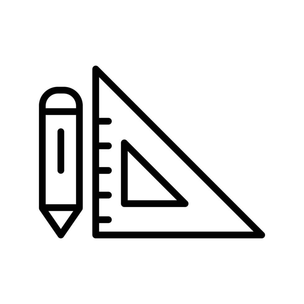 Pencil icon illustration with ruler. line icon style. icon related to construction. Simple vector design editable.