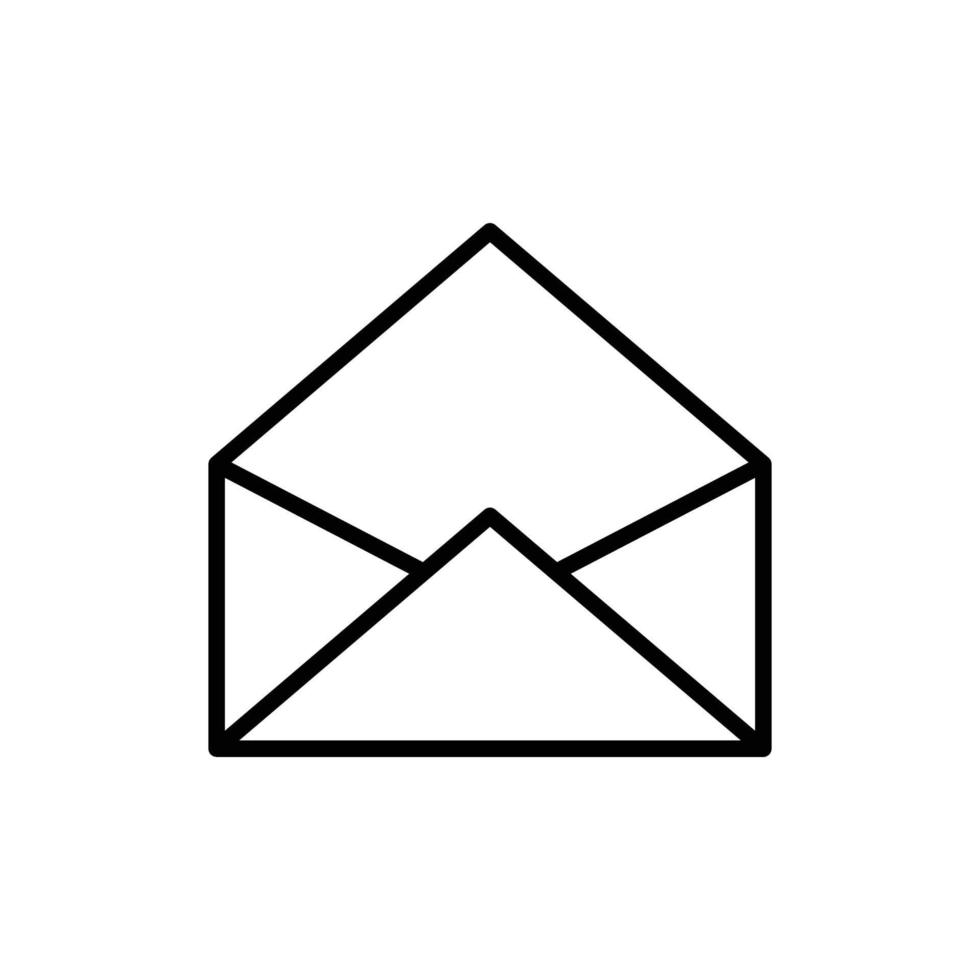 Open envelope icon illustration. line icon style. suitable for apps, websites, mobile apps. icon related to message. Simple vector design editable