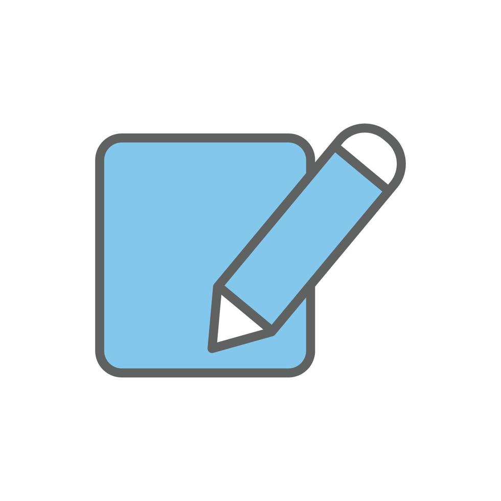 Colored pencil icon illustration. Two tone icon style. suitable for apps, websites, mobile apps. icon related to write. Simple vector design editable