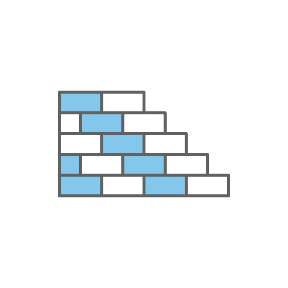 brick works icon illustration. Two tone icon style. icon related to construction. Simple vector design editable