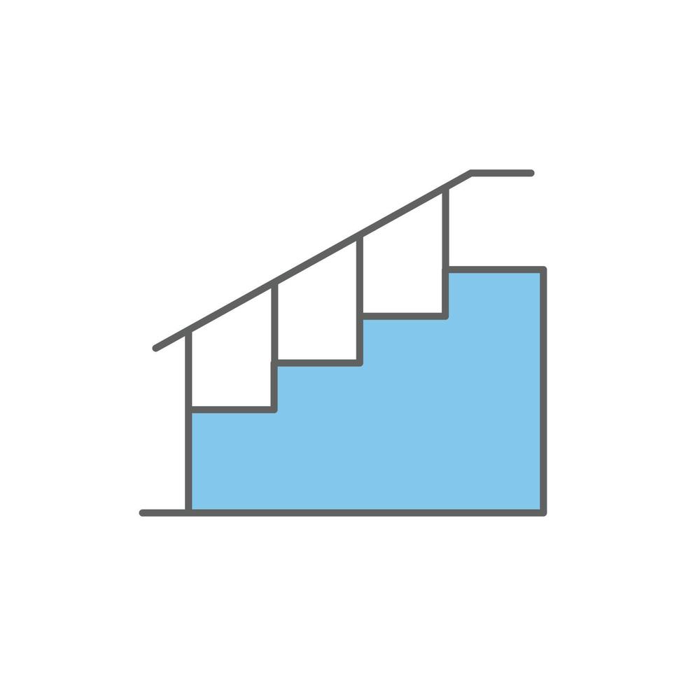 Stairs icon illustration. Two tone icon style. icon related to construction. Simple vector design editable