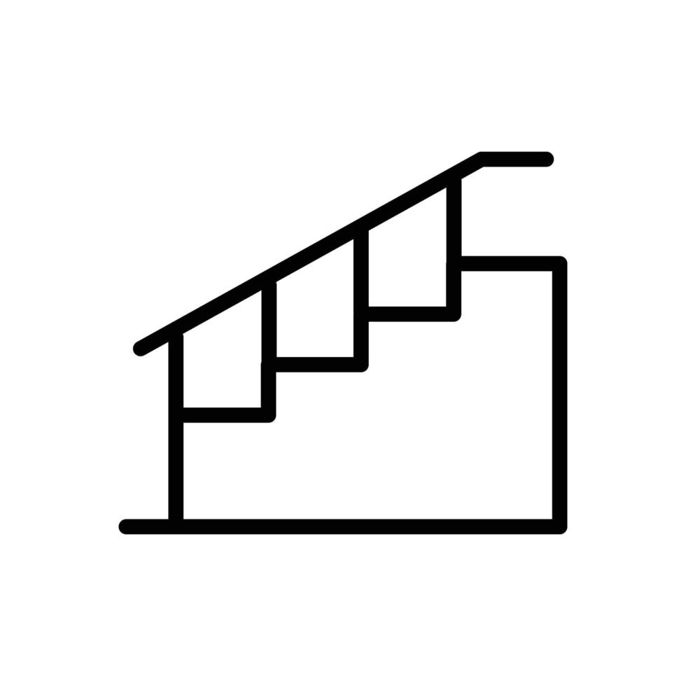 Stairs icon illustration. line icon style. icon related to construction. Simple vector design editable