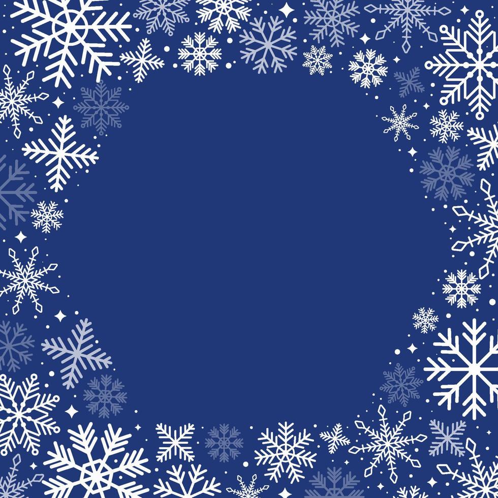 Winter Border Snowflakes Background vector