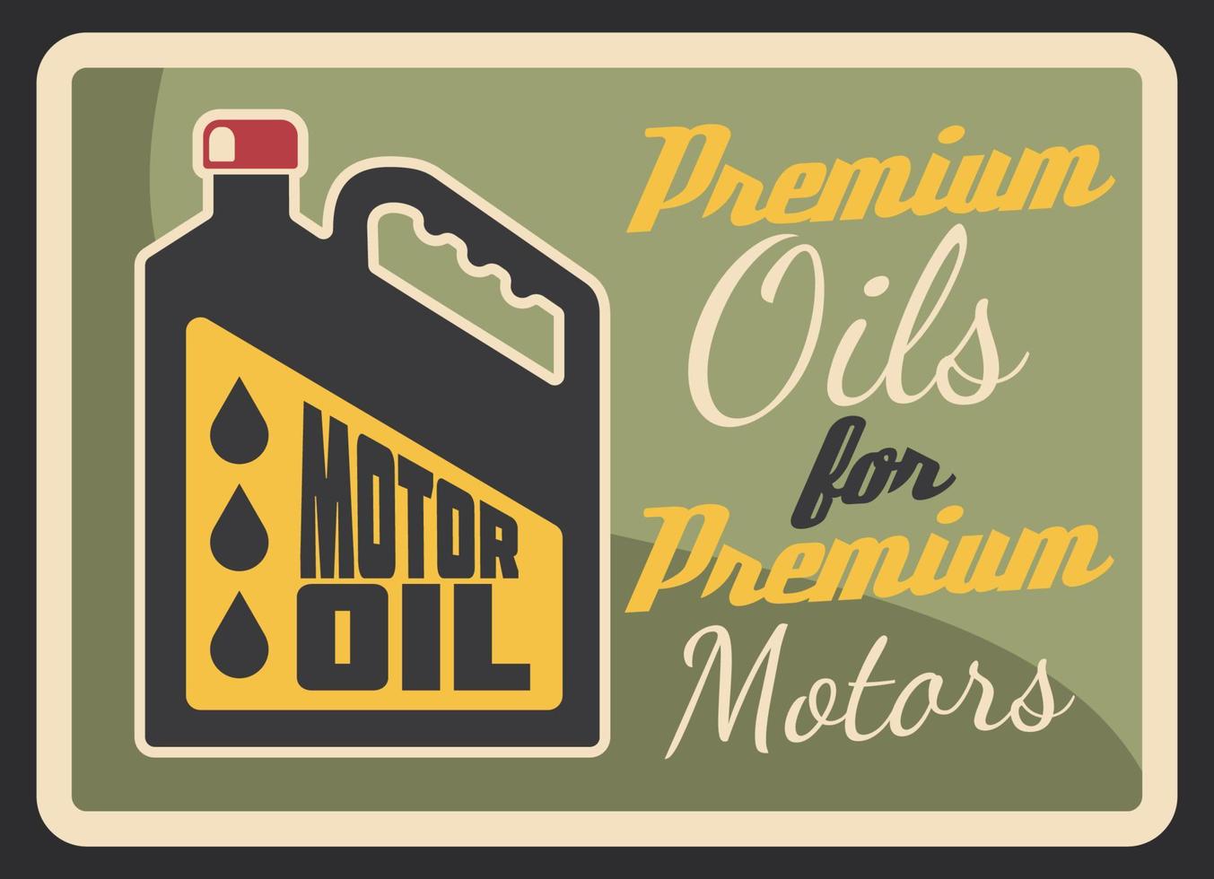 Motor oil grunge retro banner, car service design vector