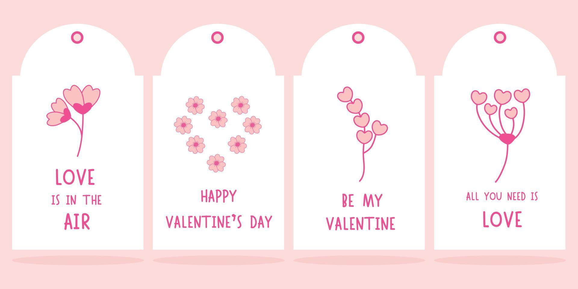Set of Valentine's day tags for gift boxes, labels, sale shopping labels, banners and more vector
