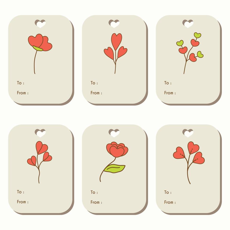 Set of Valentine's day tags for gift boxes, labels, sale shopping