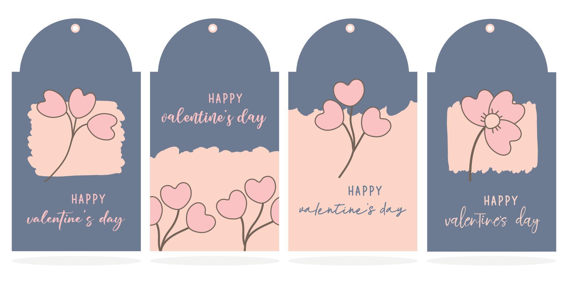 Set of Valentine's day tags for gift boxes, labels, sale shopping labels, banners and more vector