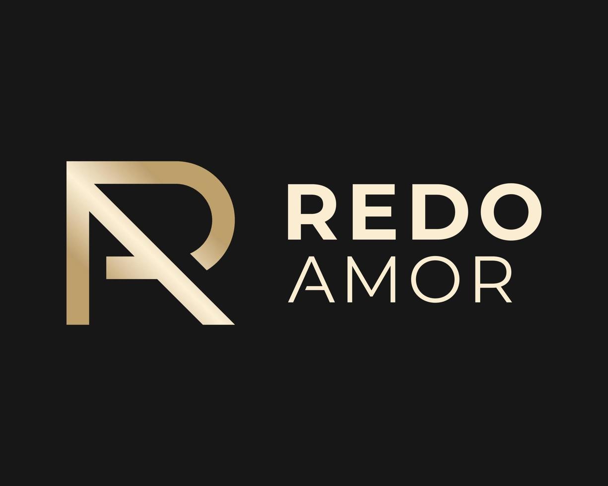 letra ra ar oro dorado elegante lujo con clase real minimalista monograma icono vector logo diseño