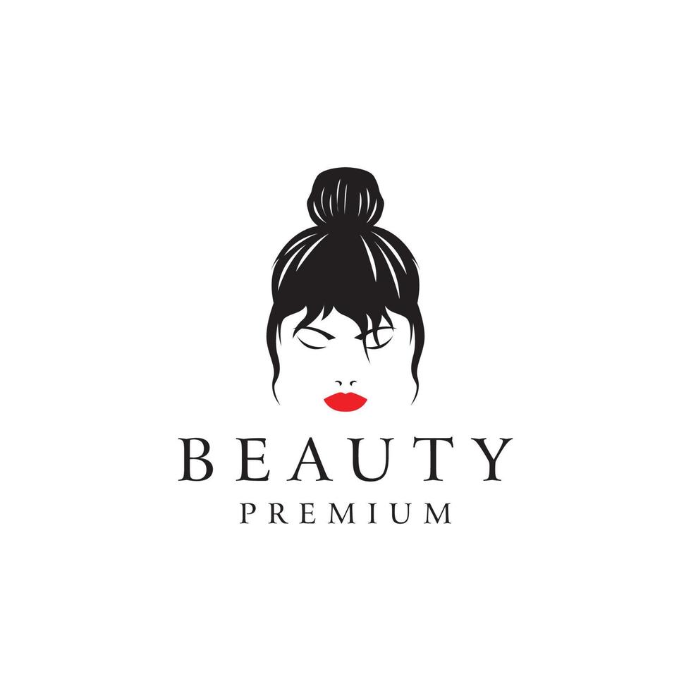 beautiful woman logo for salon spa vector icon illustration design