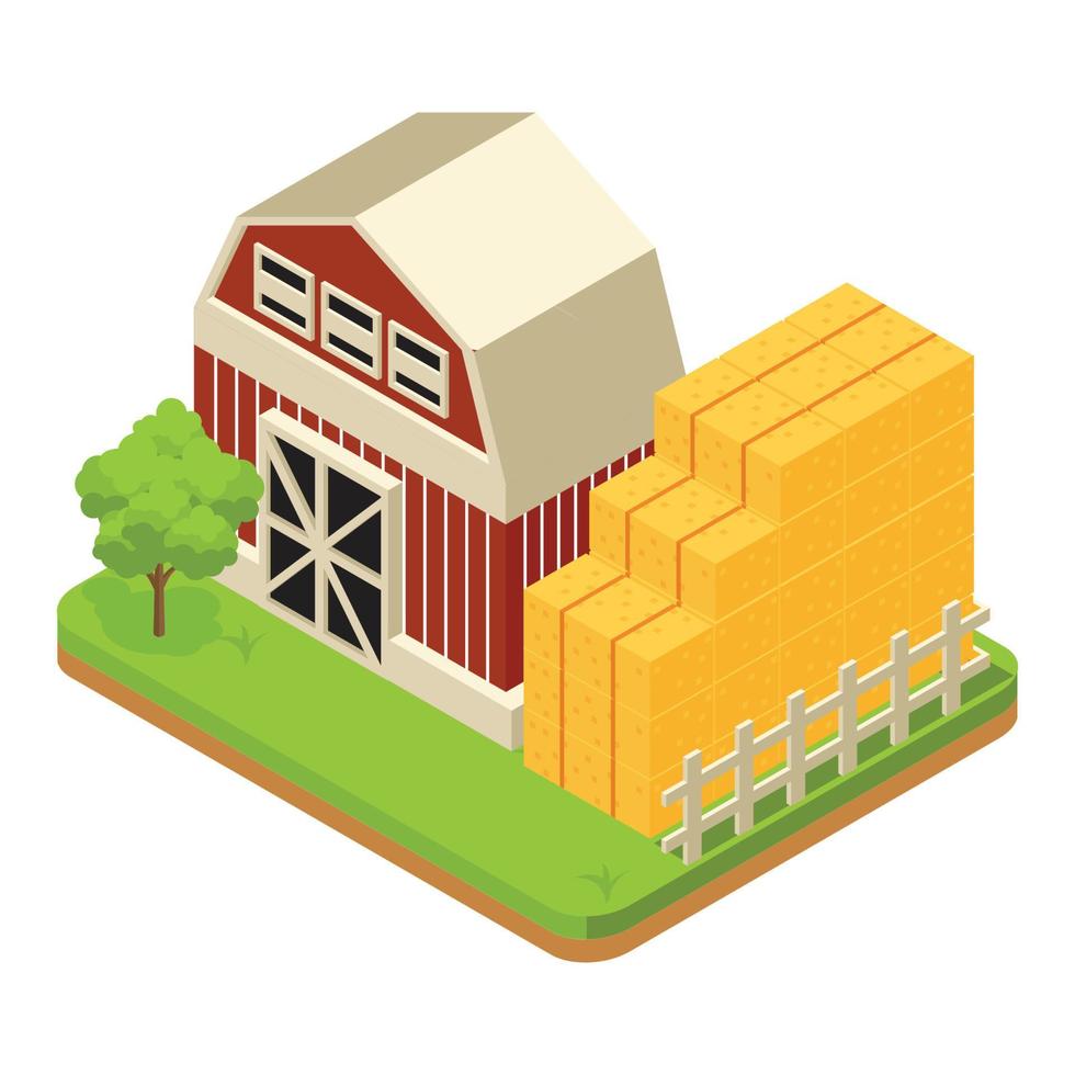 3D Isometric animal feed storage warehouse.. Vector Isometric Illustration Suitable for Diagrams, Infographics, And Other Graphic assets