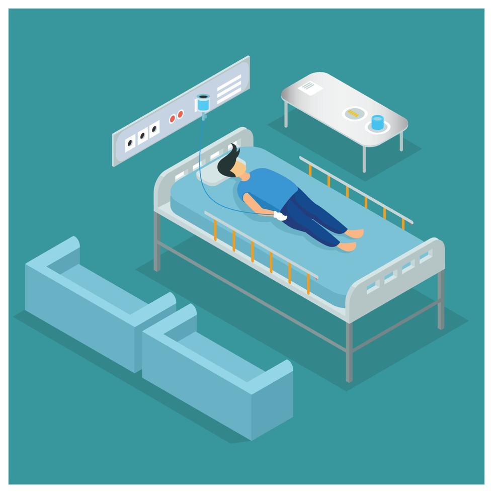 clínica de ilustración isométrica 3d asistencia médica de alta tecnología médico de terapia de diagnóstico rápido. ilustración isométrica vectorial adecuada para diagramas, infografías y otros activos gráficos vector