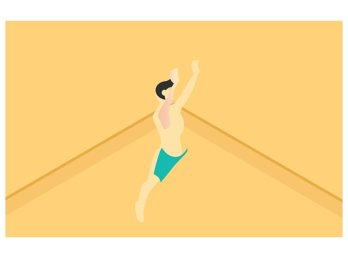 3D isometric playing beach volleyball on brown beach sand. Vector Isometric Illustration Suitable for Diagrams, Infographics, And Other Graphic assets