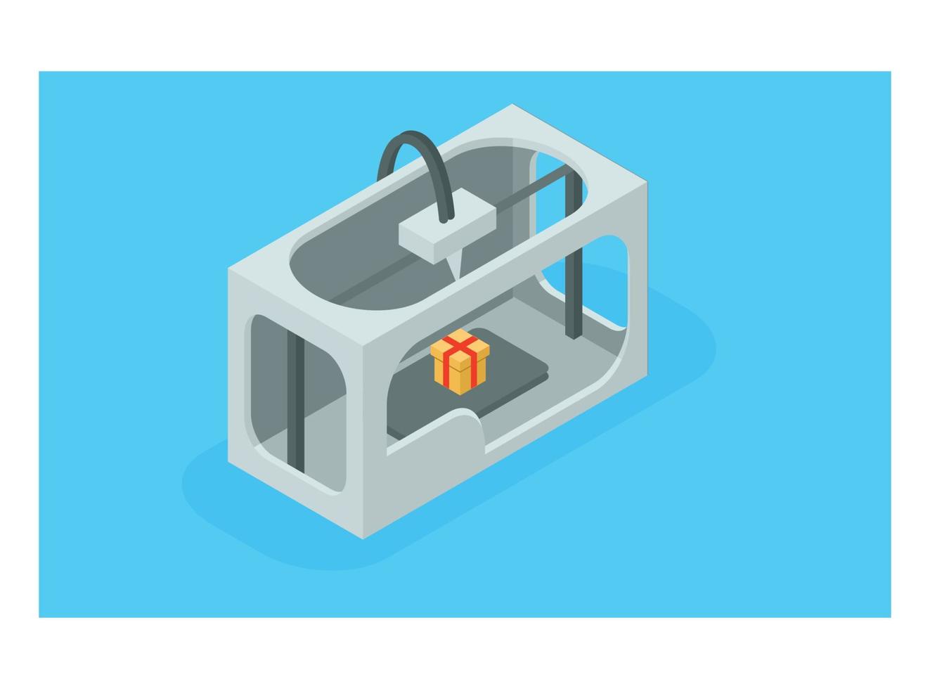 isometric illustration of 3d printer machine making a object. Vector Isometric Illustration Suitable for Diagrams, Infographics, And Other Graphic assets