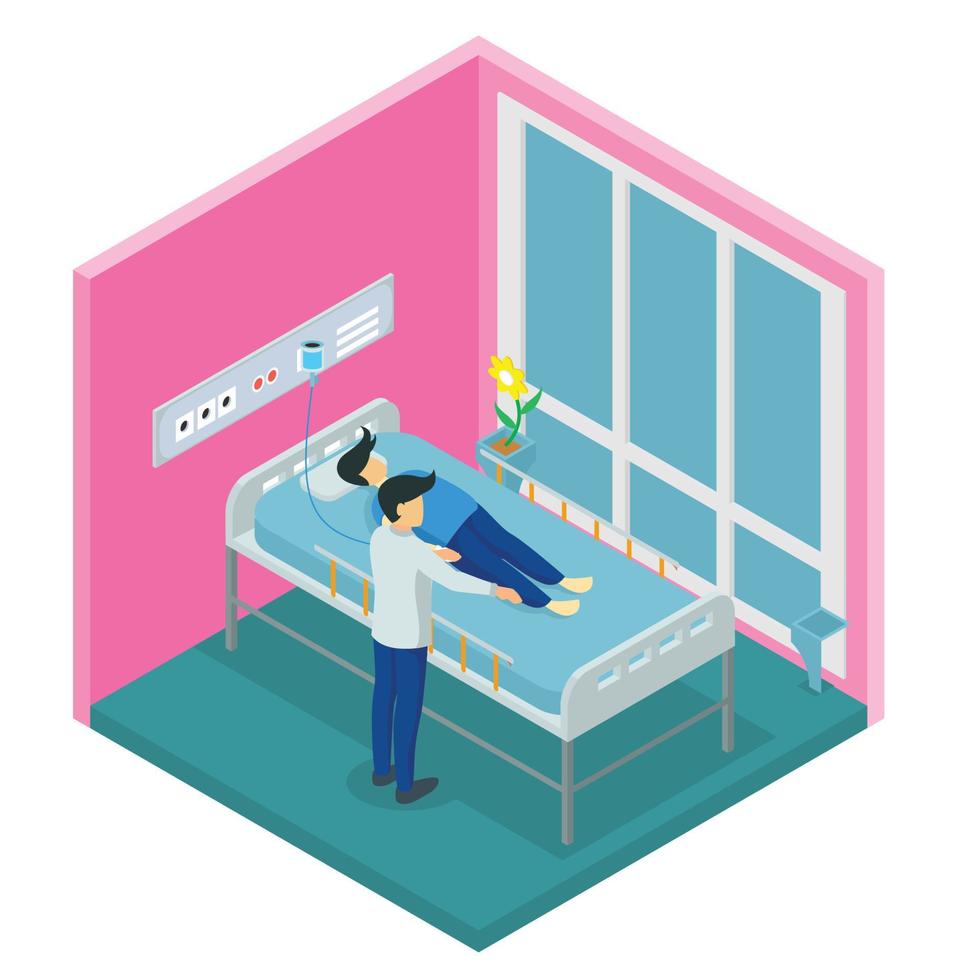 Tecnología de salud isométrica 3d y cuidado de la salud. Ilustración isométrica vectorial adecuada para diagramas, infografías y otros activos gráficos vector